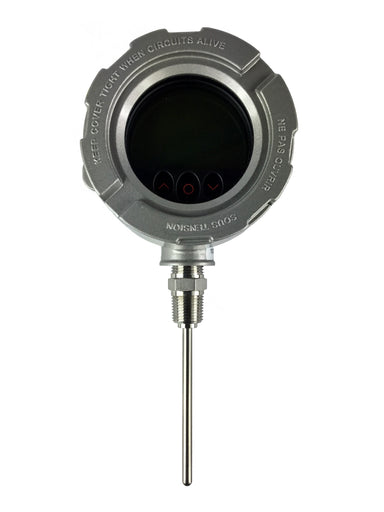 Reotemp REWHY Series Resistance Temperature Detector Assembly w/Explosion Proof Smart Transmitter Head, 1/4 in. Dia.