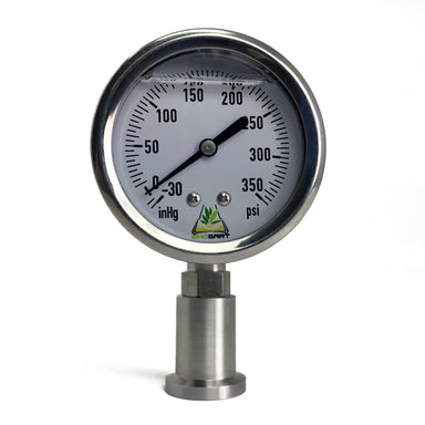 Pressure Gauge - -30 Hg to 350 PSI - 3/4” Tri-Clamp